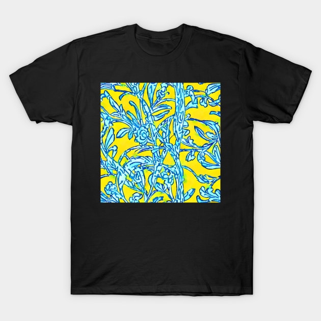 Yellow and turquoise watercolor acantus T-Shirt by SophieClimaArt